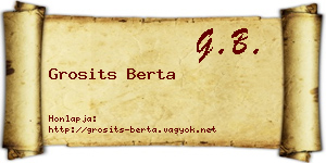 Grosits Berta névjegykártya